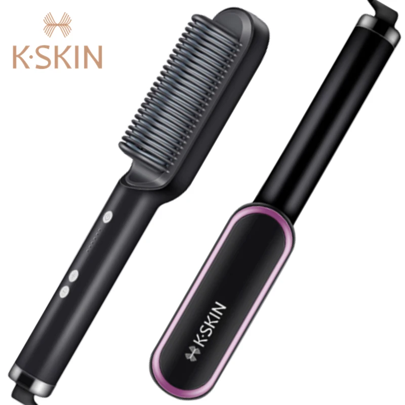 KSKIN KD380 Personal Hair Care Portable Electric Straightening Hiar Brush Fast Straight Hair Straightener Comb Salon Hair Comb