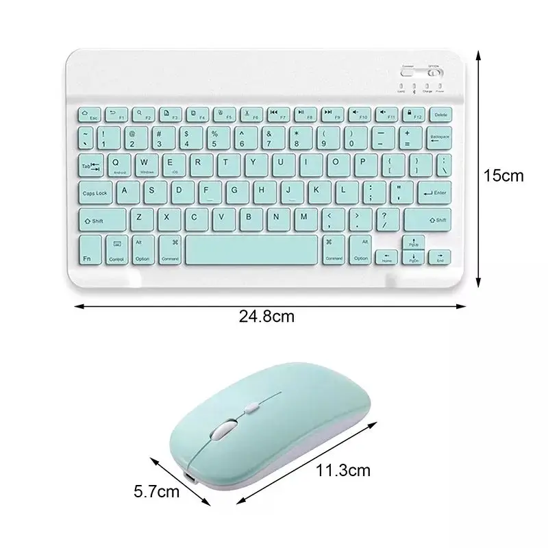 White Pink Office Tablet PC Rechargeable Wireless Keyboard And Mouse Combos Set with Wired Mouse for Android Mobile Phone Ipad