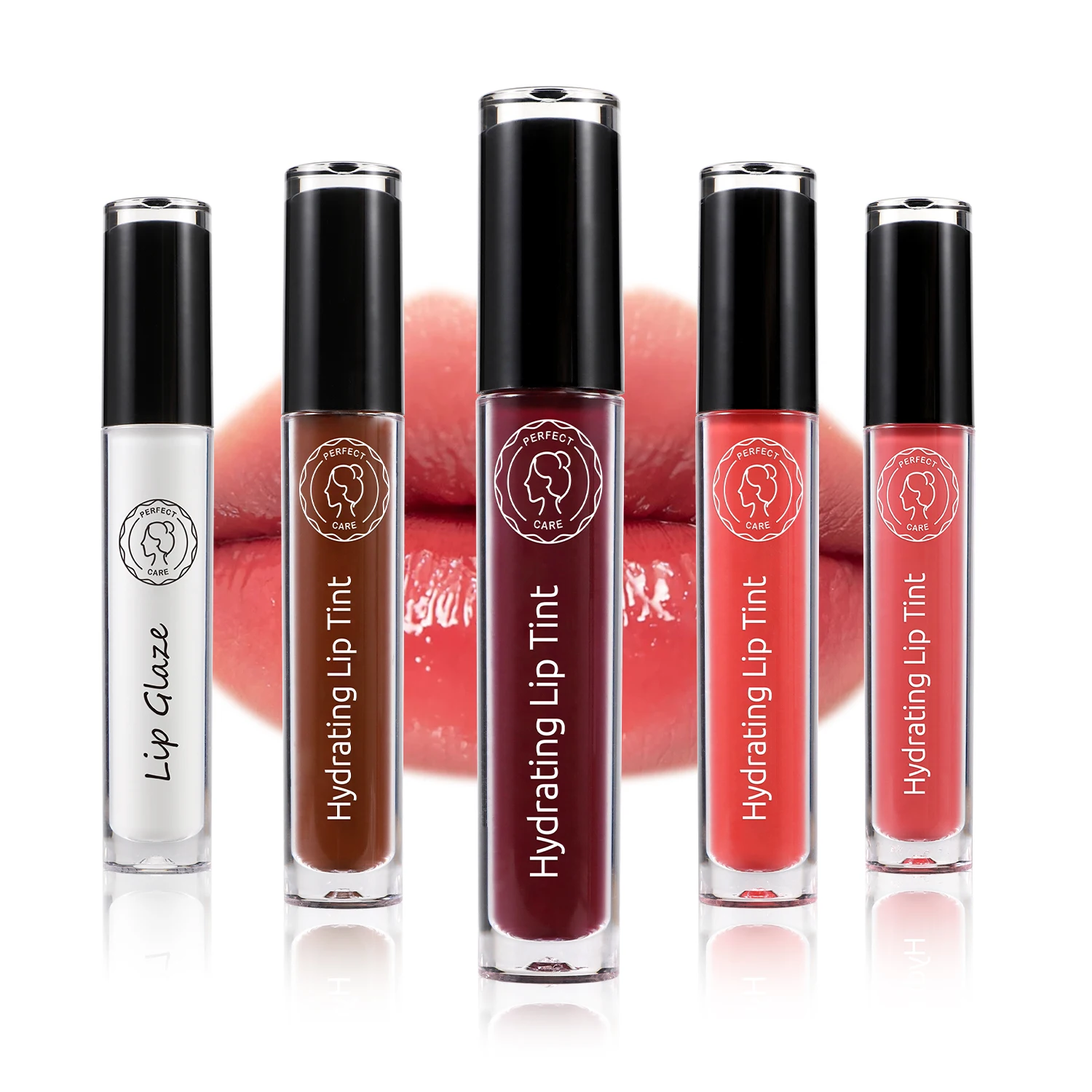 Perfectcare New 5-Color Glossy Matte Lip Gloss Waterproof Lipstick Long-Lasting Non-Stick Lip Glaze For Cosmetic