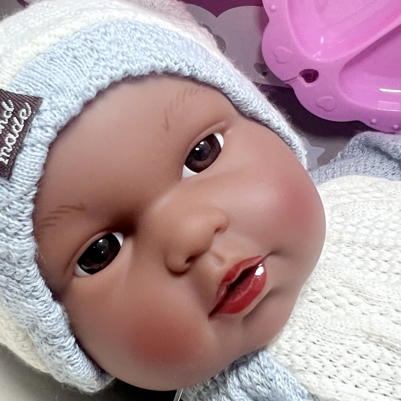 High Quality Wholesale Black Reborn Dolls Silicone Boy Baby Doll 12 inch Gift Doll With Toilet Bowl & Dining Plate Gift Box