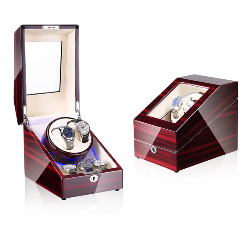 Watch Winder for Automatic Watches Box Mechanical Watch Rotator Holder Storage Boxes 5th Gear Adjustment Battery Available