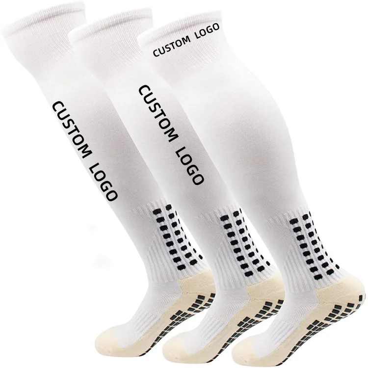 OEM Grip Terry Cushion Compression Socks Athletic  Sports Soccer Hockey Knee Grip Socks Anti-slip Long  Football Socks