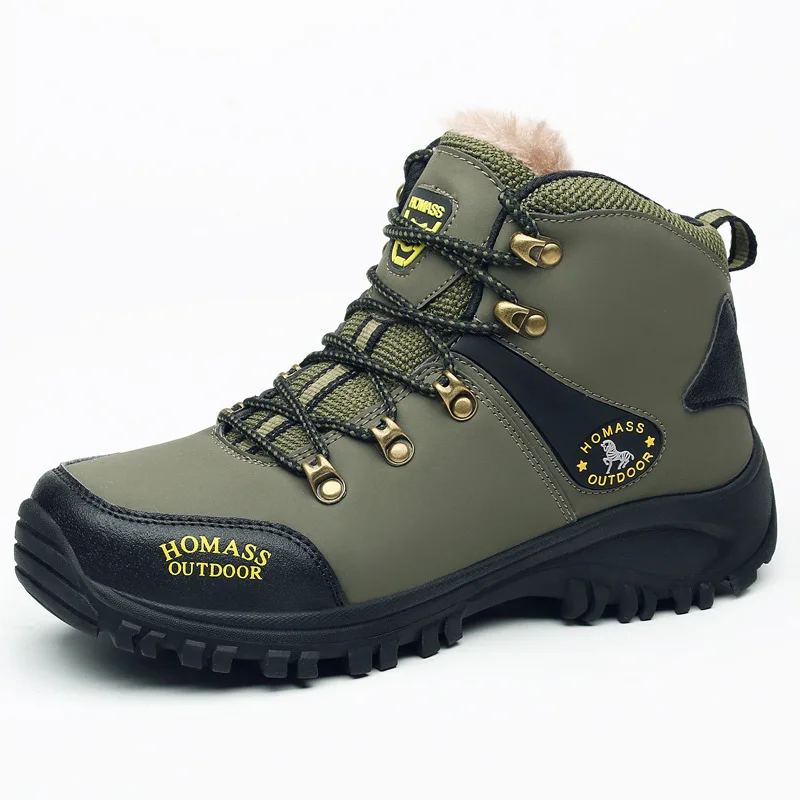 New large size autumn and winter outdoor non- wear-resistant hiking boots pure cotton velvet warm shoes