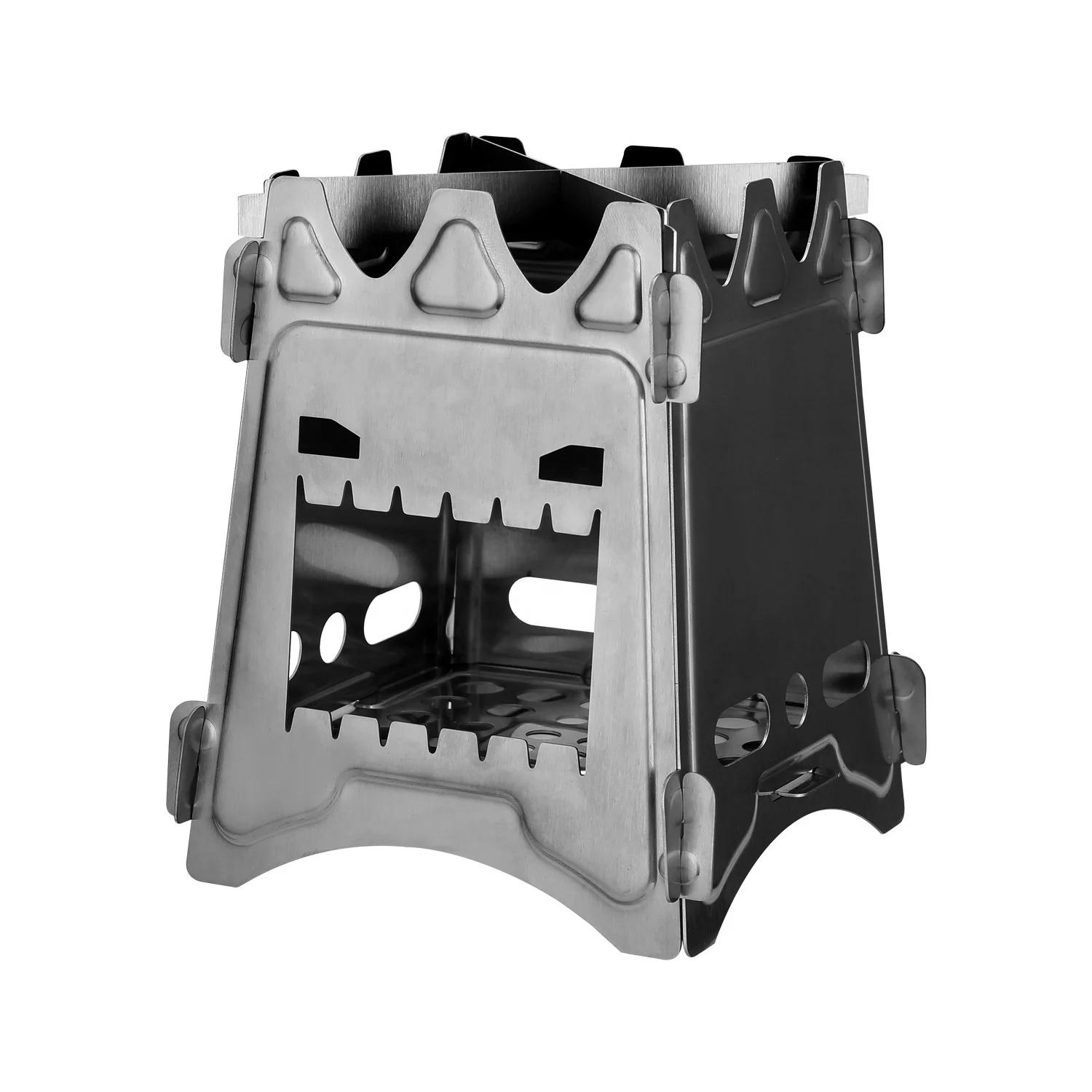 
Little monster outdoor cooking mini bonfire fire pit dismountable portable titanium stainless steel small camping campfire stove 