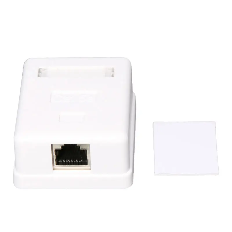 Cat6 RJ45 8P8C Wall Coupler Jack Adapter UTP Unshielded Single Port Desktop Mount Box