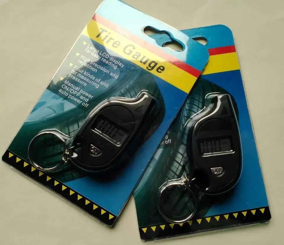 3V 12 Months Warranty portable Mini Keychain LCD Digital Car Tire Tyre Air Pressure Gauge