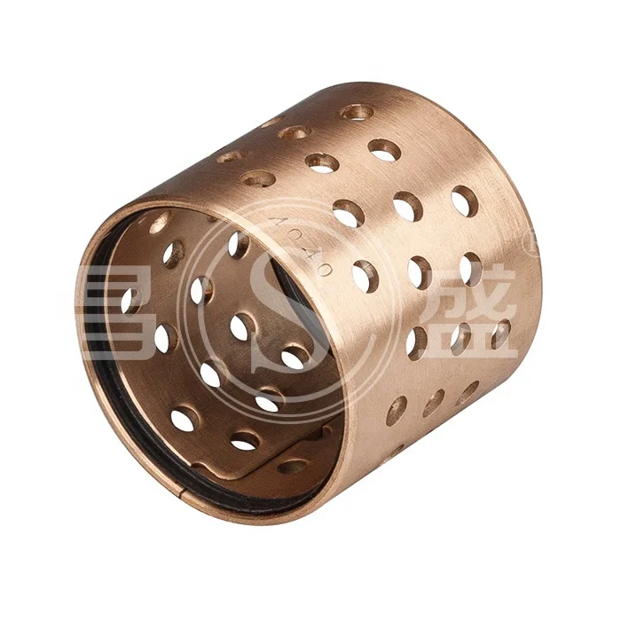 Bronze bearing bushing with through holes HB120 CuSn8P