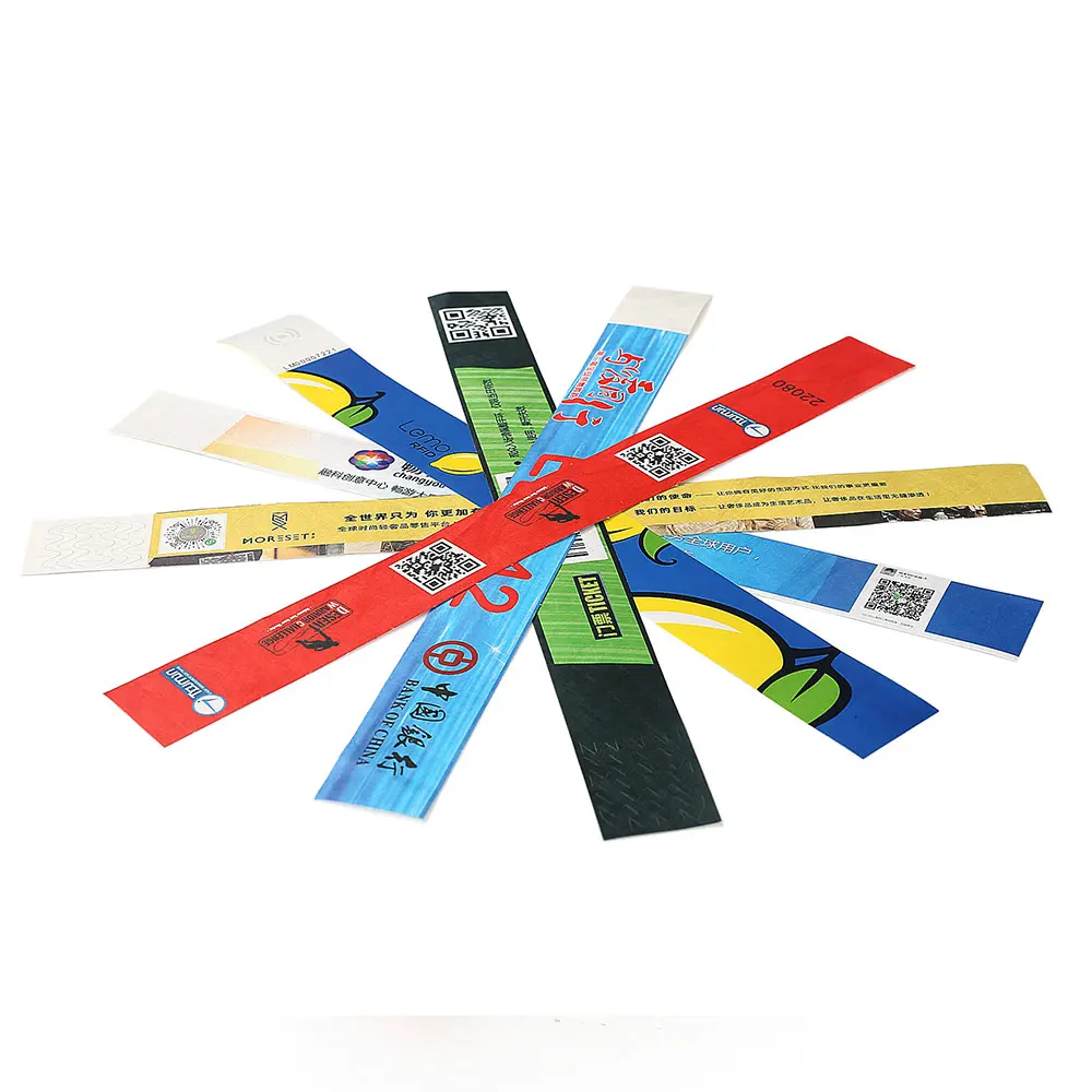Cheap custom Printable rfid wristband & Disposable waterproof Wristbands and tamperproof RFID Paper Wristbands