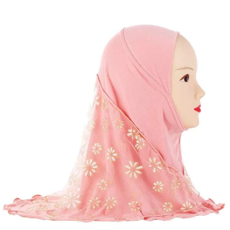 Лидер продаж Amazon, оптовая продажа, модный Арабский мусульманский головной платок durag, мгновенный шарф для девочек, детский мусульманский хиджаб