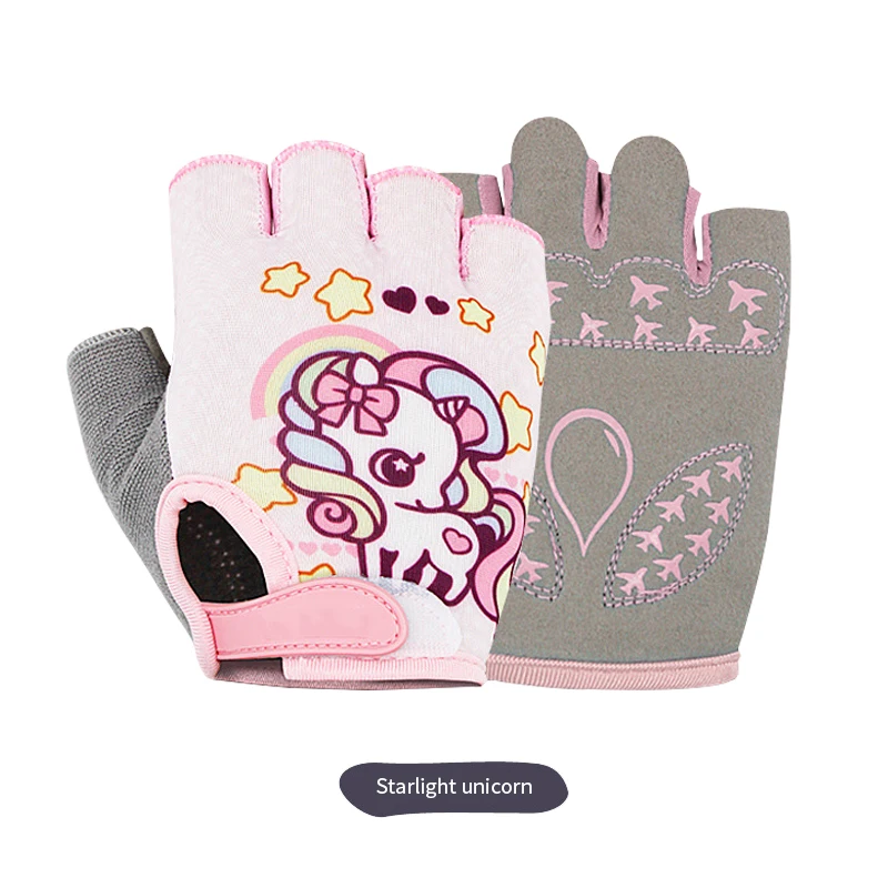 Boys and Girls Cycling Fingerless Gloves for Bike Scooter & Skateboard in Different Colourful Designs & Size