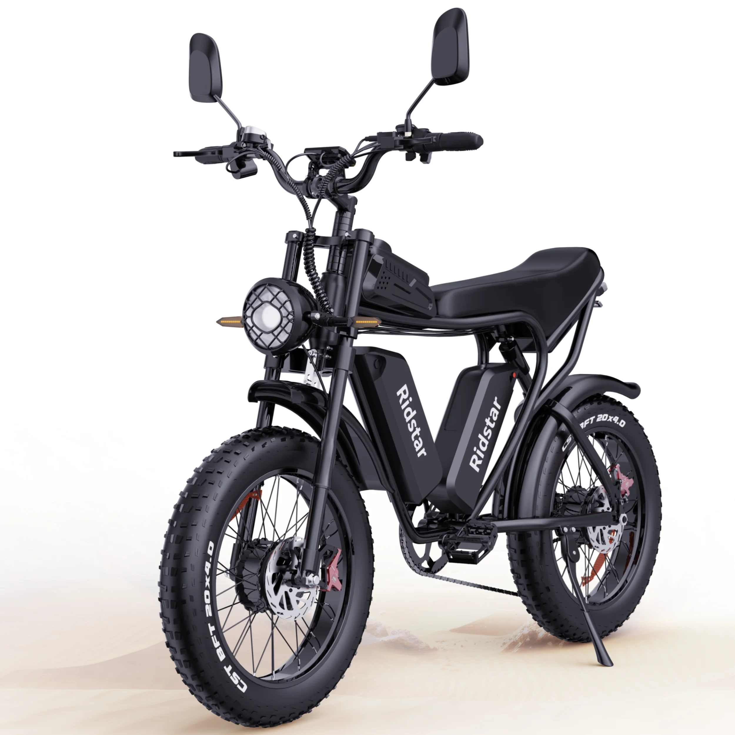 2000W Electric Bike Adults 20' City Ebike High-Speed 7 Speed Electronic Double Battery 7 Speed Electronic Fat Lithium Battery