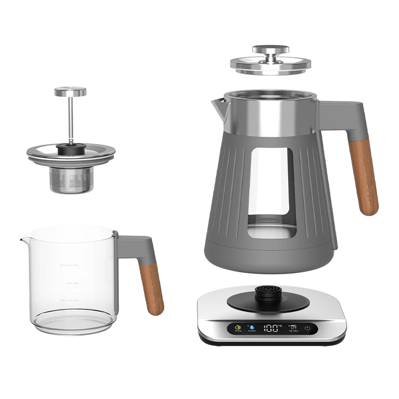 Hotsy 2.7L Double Wall Kettle Turkish Glass Portable Coffee And Tea Maker Stainless Steel Electric Tea Makers Set