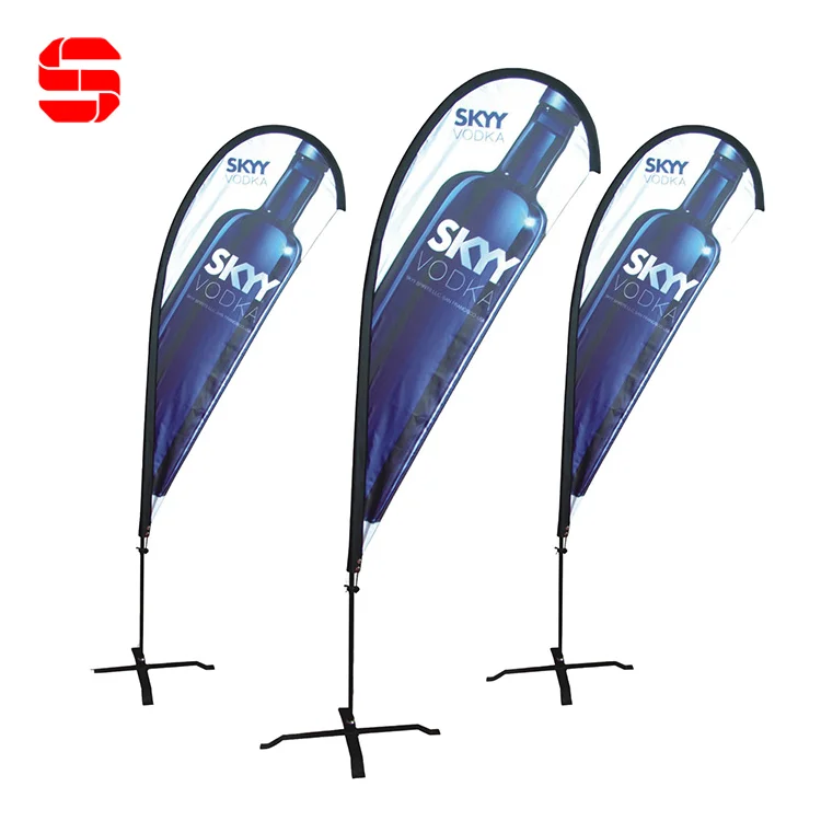 Custom Advertising Flying Banners Sublimation Printed Bali Bow Sail Swooper Teardrop Flag Banners Beach Flags Feather Flag