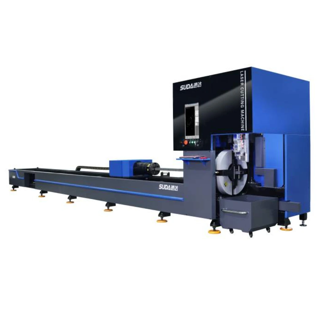 SUDA automatic professional fiber laser pipe cutting machine with loading and unloading system for sale