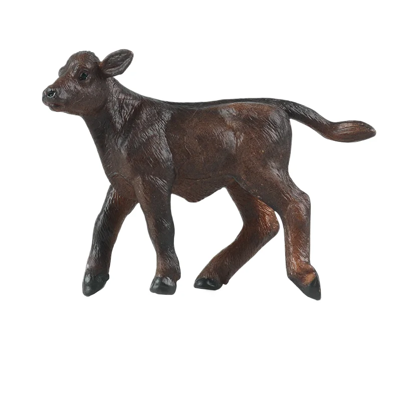 yxs solid simulation wild animal brown domestic poultry farm cow model children toy wholesale