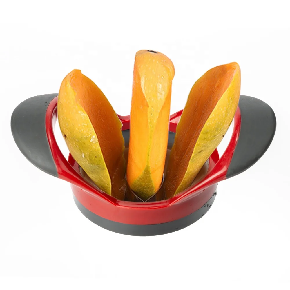 Fruit Gadgets Stainless Steel Mango Slicer Non-slip TPR Handle Mango Cutter