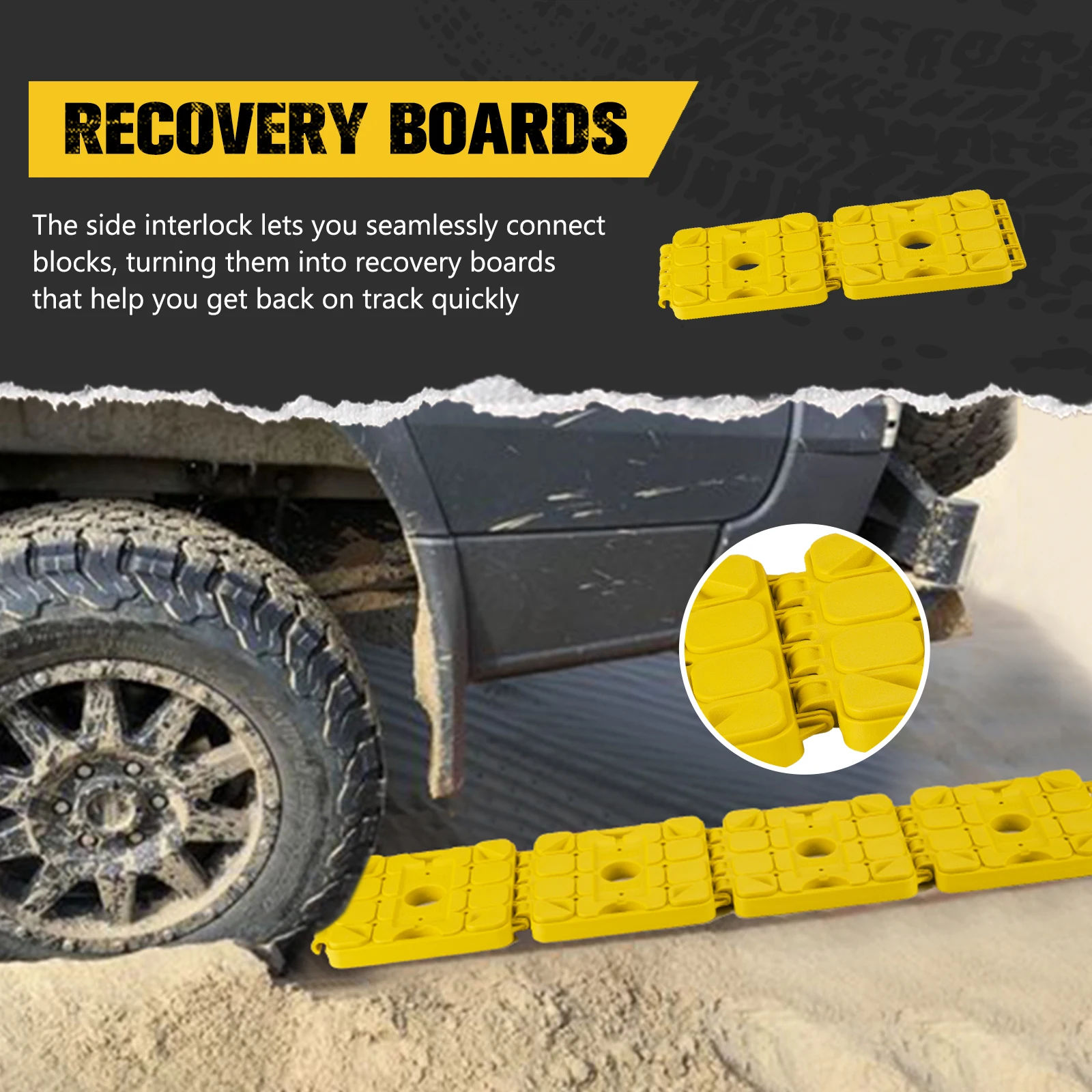 BUNKER INDUST Heavy Duty 3-in-1 Anti-Slip Jack Blocks Recovery Boards RV Leveling Blocks for RV Travel Trailers