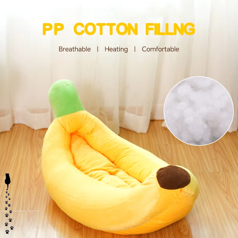 Banana Pet Nest Autumn/Winter Warm Dog Bed Removable and Washable Pet Mat Corgi dog nest banana pet bed