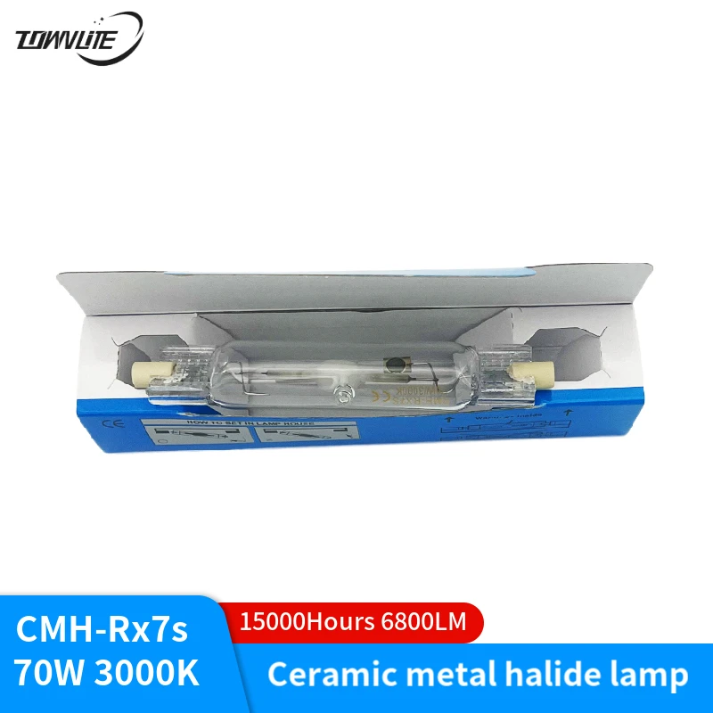 Imported raw materials have a long life R7S 70W 118MM 3000K yellow light long life 15000H ceramic metal halide lamp