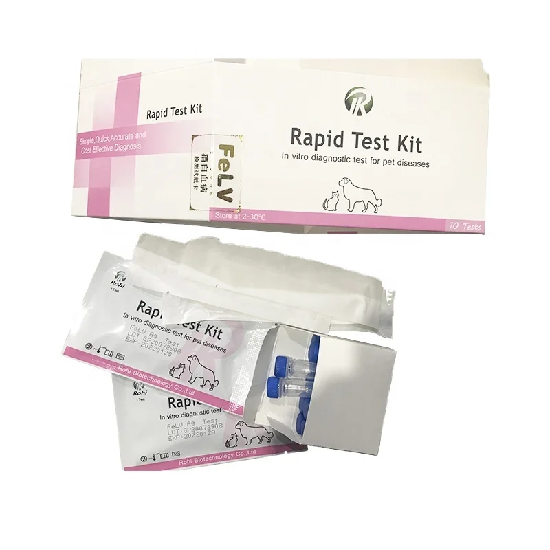 One Step Veterinary Feline Leukemia Virus Ag rapid diagnostic test Good quality FeLV pet cat test kit free sample