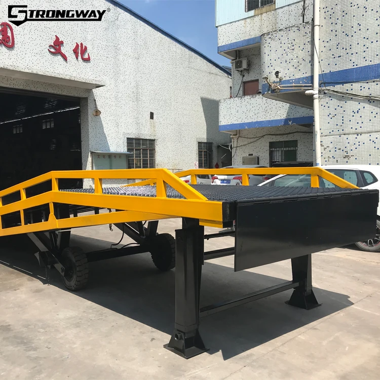 10 tons adjustable  mobile steel loading ramp with CE certification