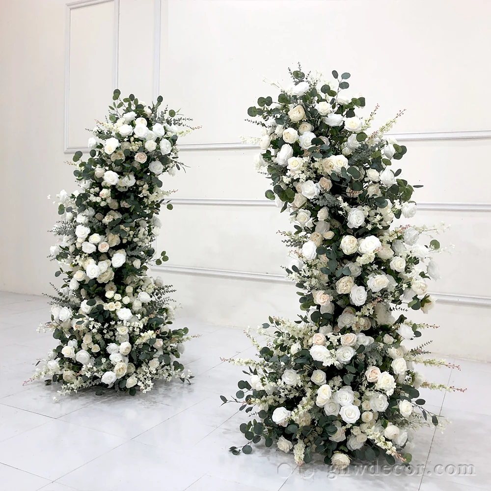 Hot Sale Wholesale Decorative Silk Flower Supplies Artificial Roses Orchid Events Wedding Frame Backdrop