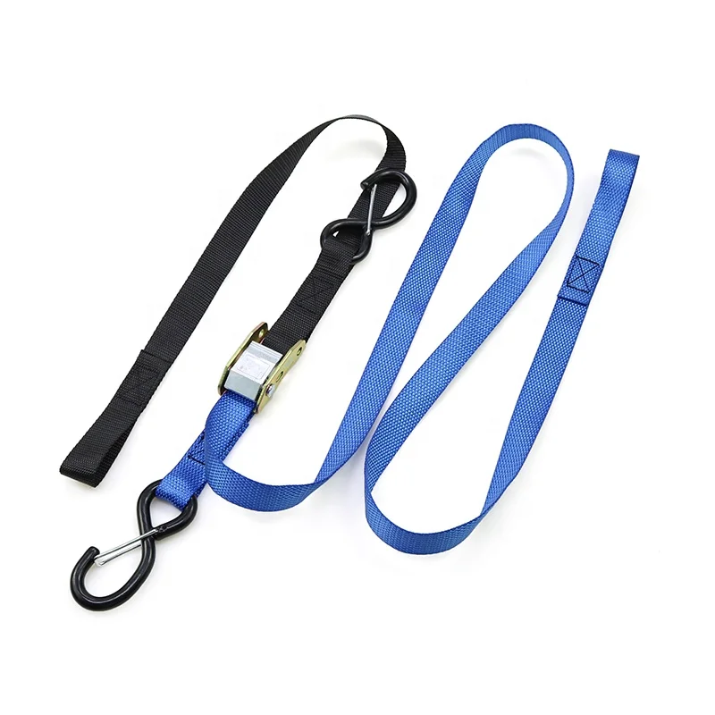 550kg 1-Inch Motorcycle Top Case Handle Strap Motorcycle Tie-Down Straps With S Hooks
