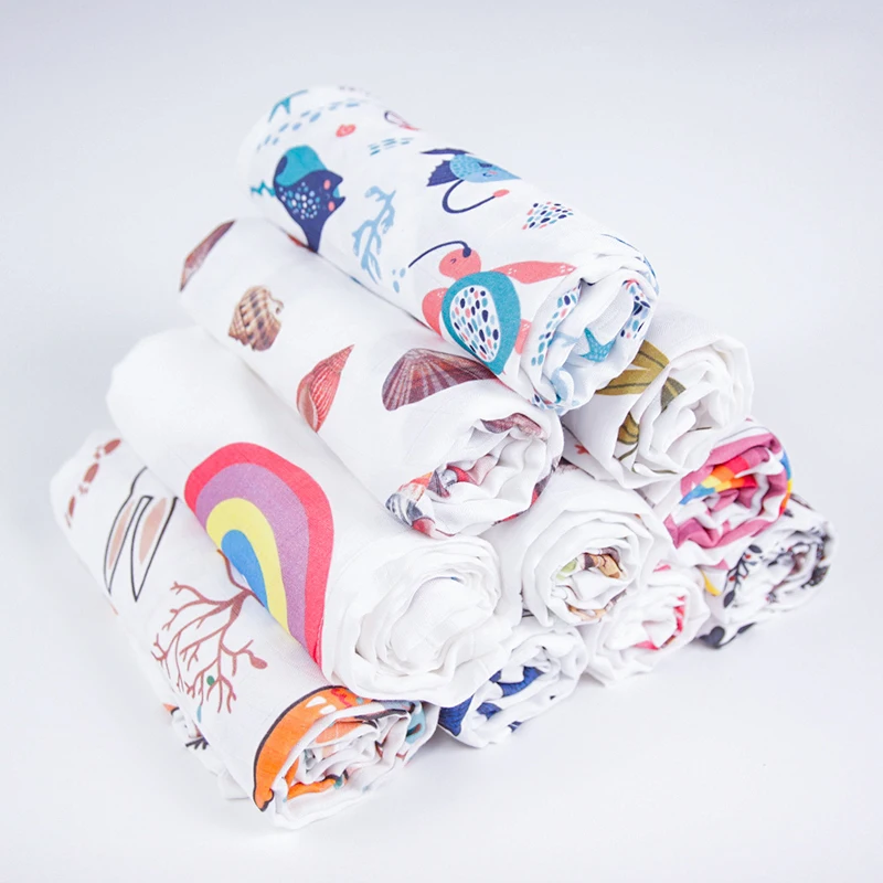 2 4 6 Layers Organic Bamboo Cotton Golden Supplier Kids Receiving Baby Muslin Swaddle Wrap Blankets For Newborns
