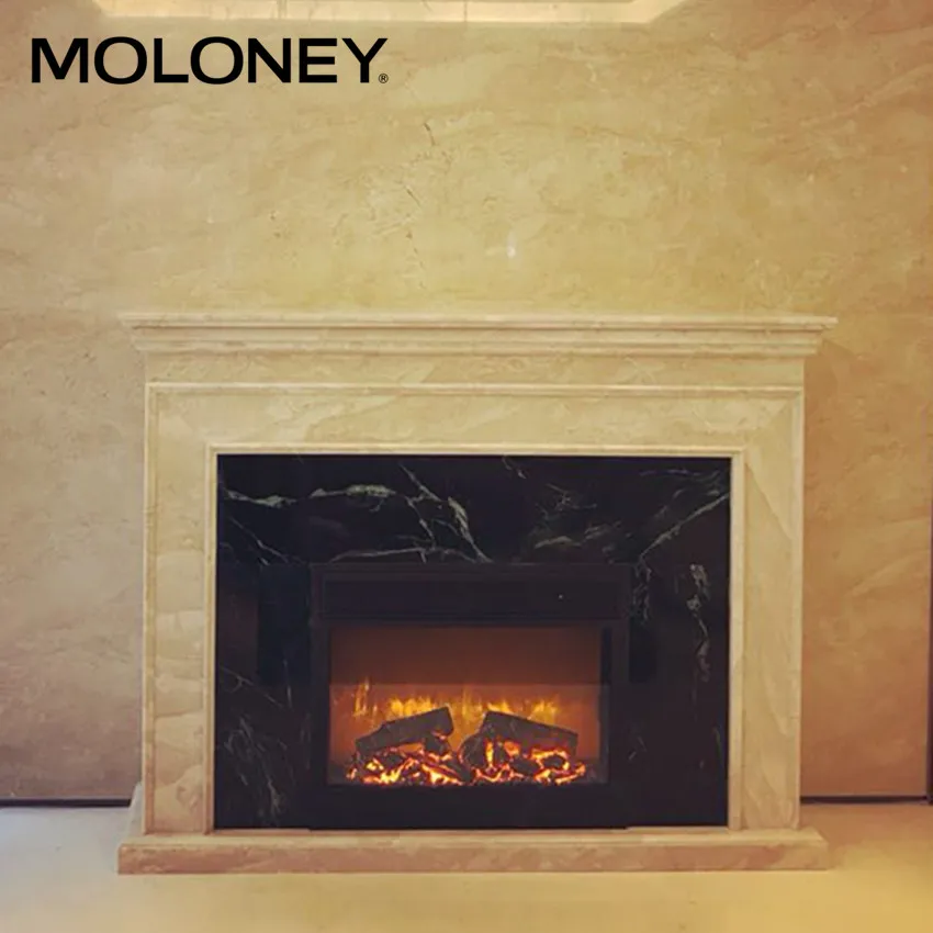 761mm Wood Mantel Fireplace Indoor remote TV Stand Classic LED Flame