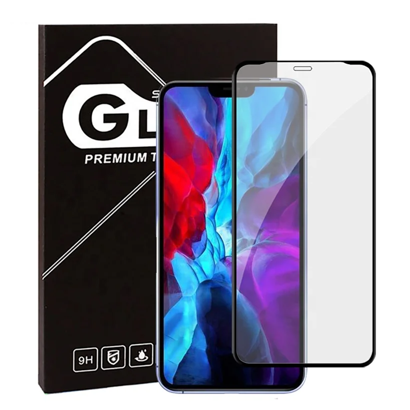 
wholesale mobile phone accessories oem odm customize 9h 4d tempered glass screen protector for iPhone 12 series 5.4 6.1 6.7 inch 