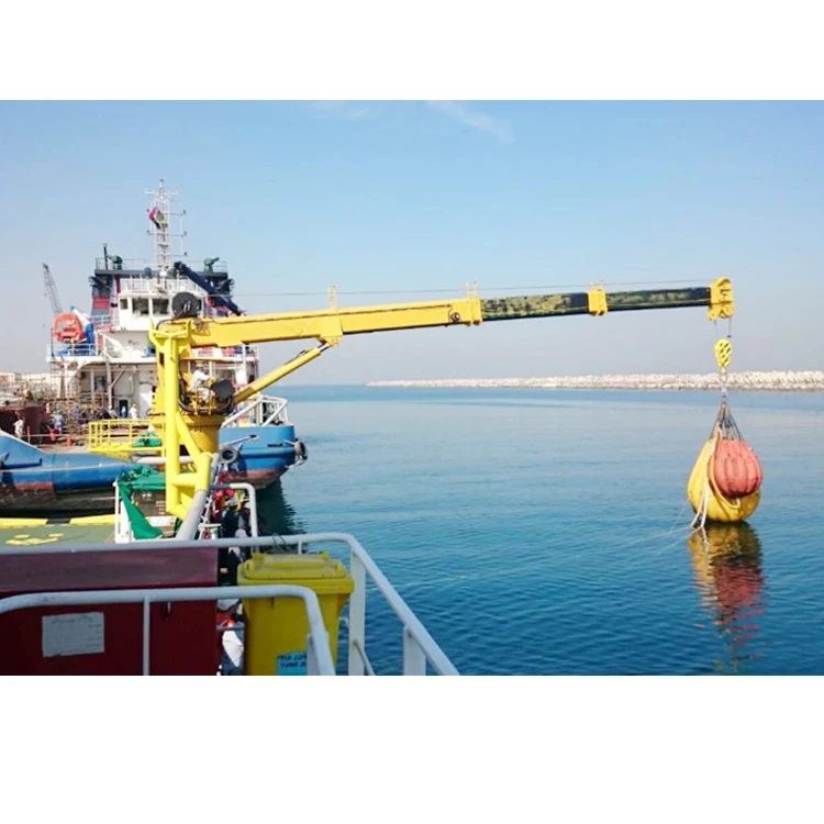 Remote control telescopic boom complete marine crane hydraulic crane 2 ton for marine crane