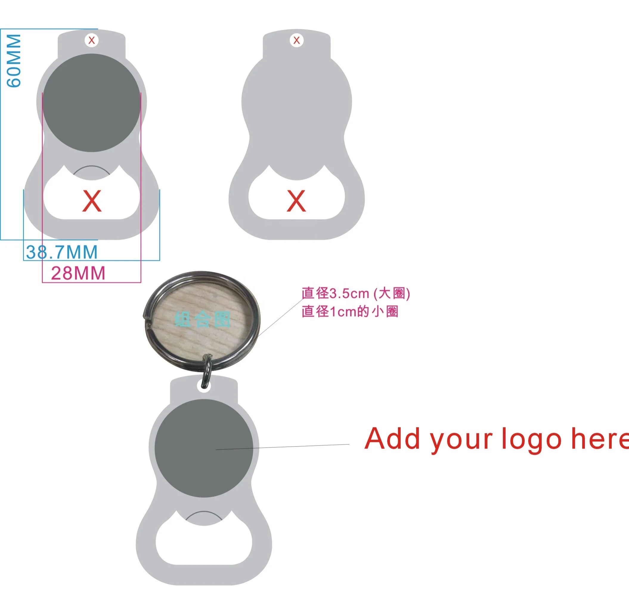 Wholesale Blank Custom Logo Bottle Opener Stainless Steel or Zinc Alloy Metal Bottle Opener