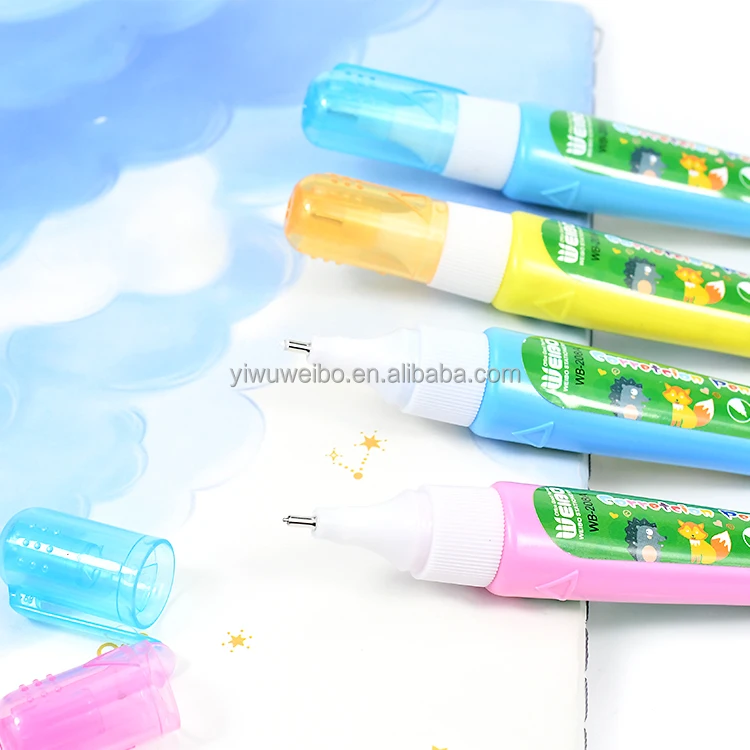 White colored correction fluid liquid colored covering text correction fluid milky white out pen fluid Modify Correction pen