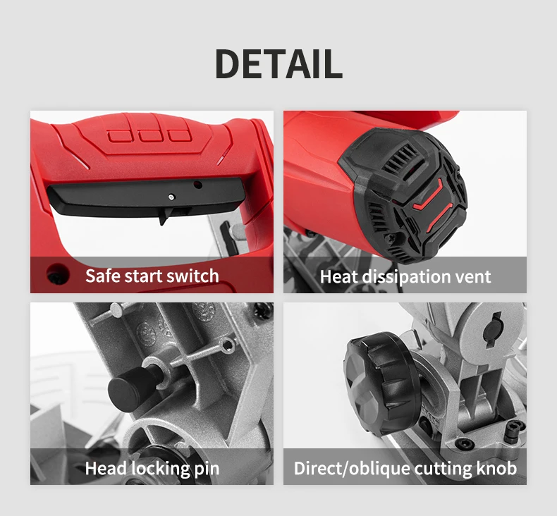 KAFUWELL PA5448 Electric Miter Saw Portable Lightweight Laser Positioning Cutting Band Saw Wood Cutting Mitre Saw