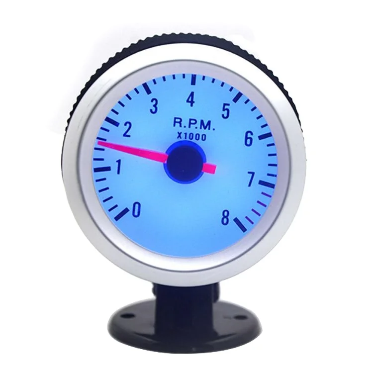2 Inch 52mm LED Tachometer Gauge Car Digital Meter 0-8000RPM with Blue Backlight for 1-8 Cylinder Vehicle