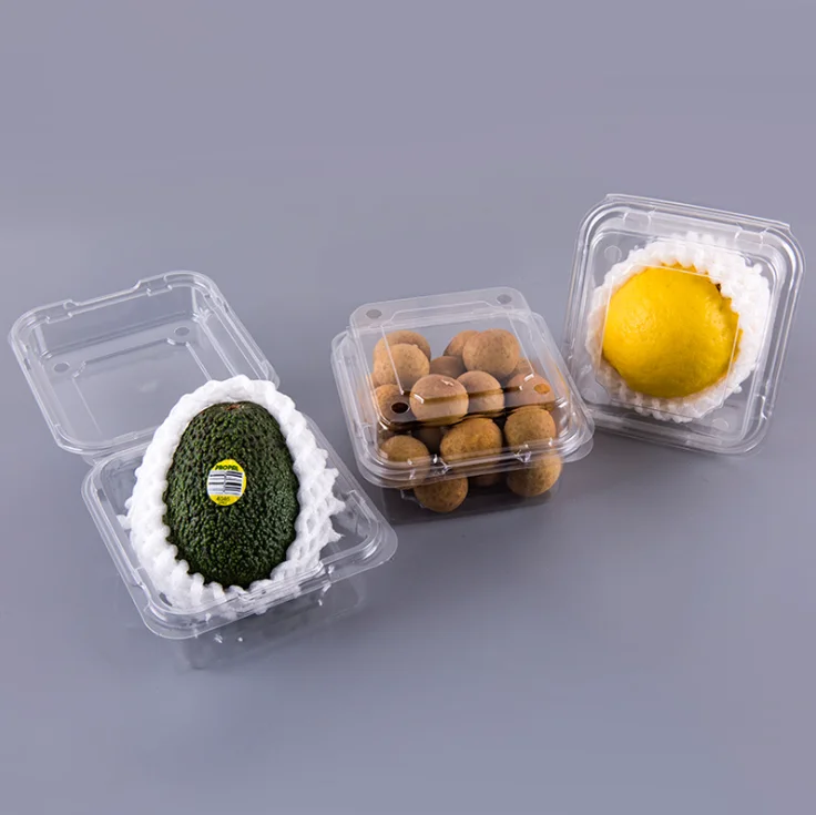 Китайские производители прозрачный пластиковый одноразовый контейнер раскладушка блистер квадратная фруктовая упаковка рпэт/ПЭТ