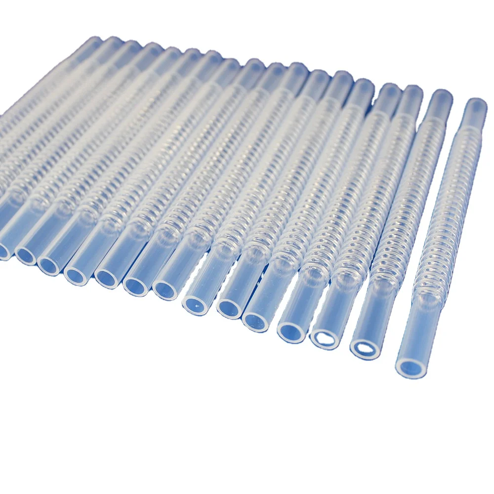 High Temperature Chemical Resistant Fluoropolymer Tube FEP Fluoropolymer Tubing Corrugated FEP Tubing