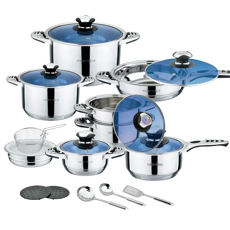 kitchen used tools cooking stainless steelcookware set pan set and pot set with glass lid
