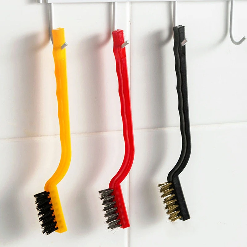 Spot wholesale kitchen gas stove stainless steel cleaning brush household cleaning copper wire brush set nylon wire brush