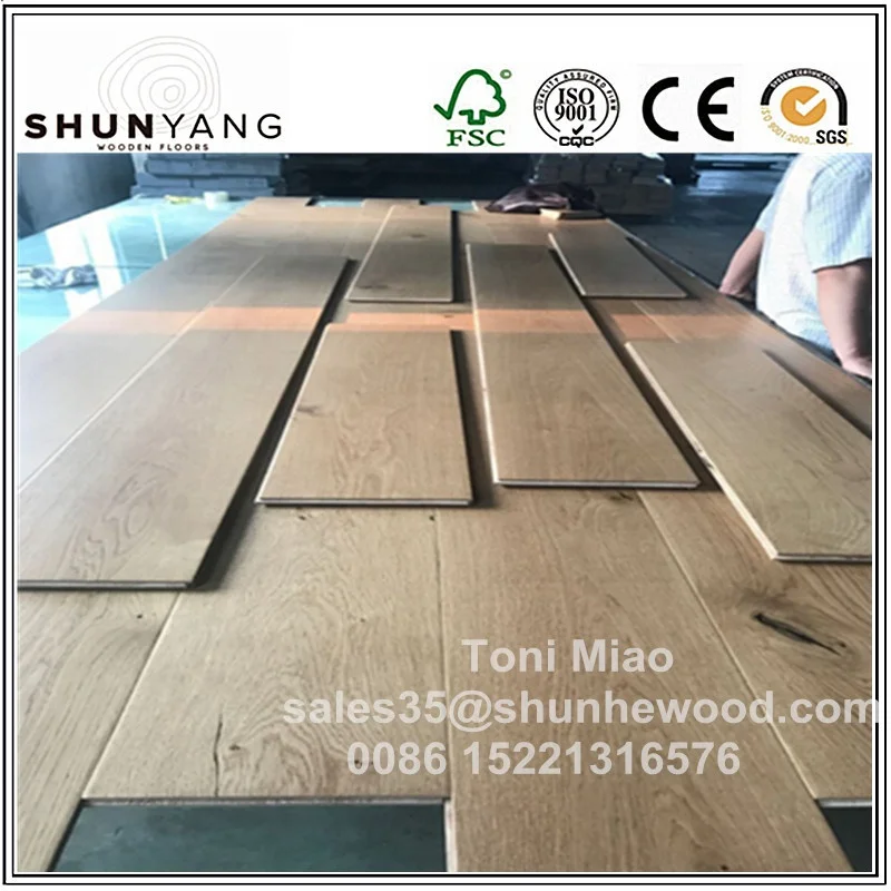 2018 Popular French Oak Brush Engineered Solid Hardwood Wooden Flooring