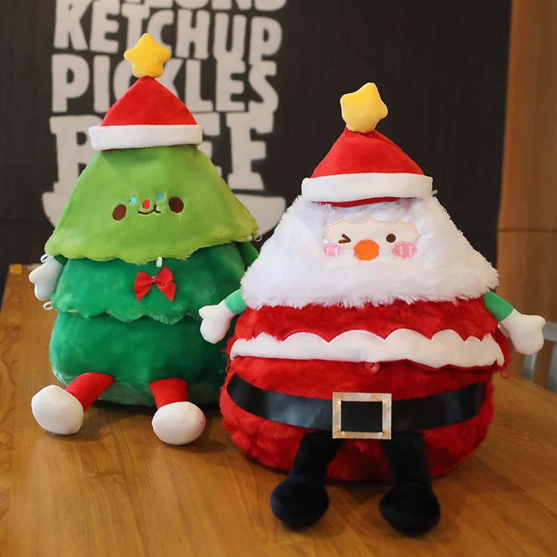 2024 New Creative Baby Toys Christmas Gingerbread Man Santa Claus Pillow Lighted Electric Christmas Tree Plush Children Toys