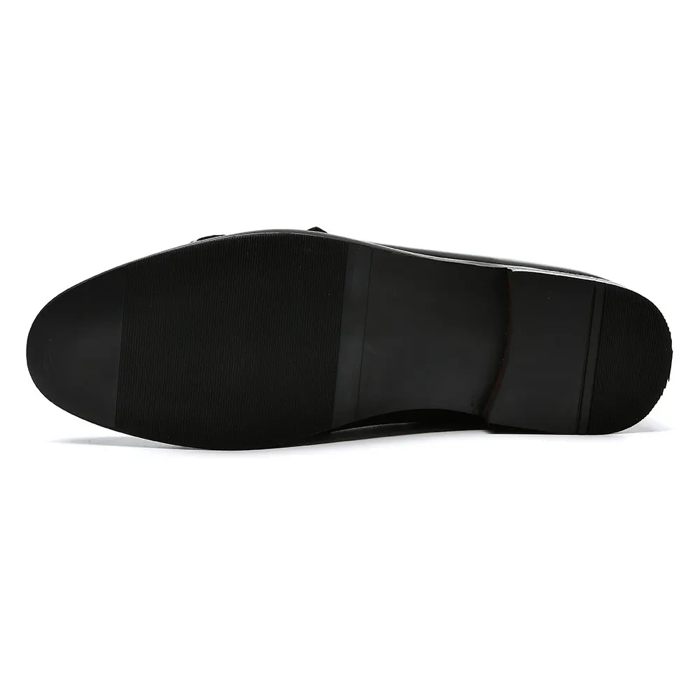 37-48 Big Size Men Women Black Smoking Slippers Buckle Causal Business Loafers Shoe Wedding Dress Shoe 202-1