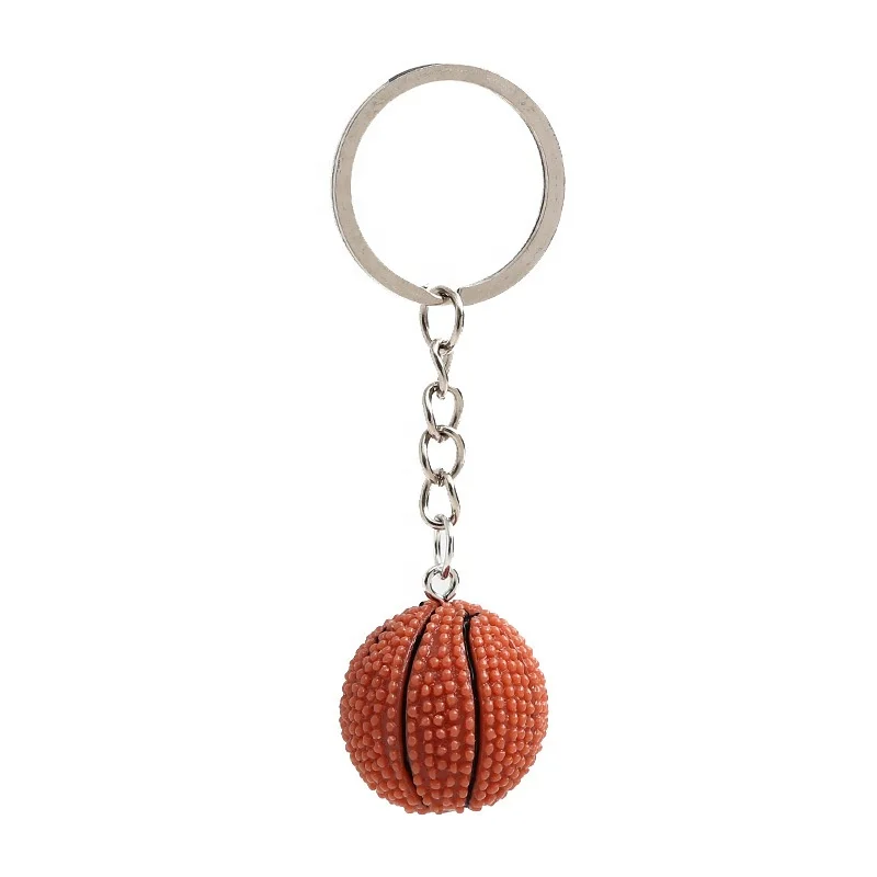 Resin stereoscopic miniature basketball key chain sports souvenir car bag key chain DIY accessories