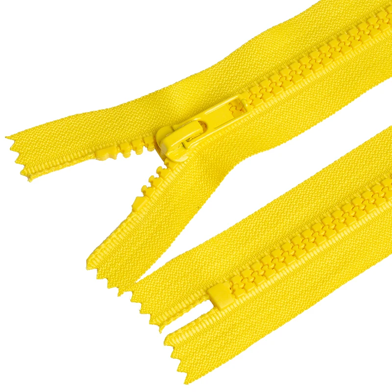 Commonly Used Excellent Zip 5# Yellow Zipper Plastic Closed End Zippers