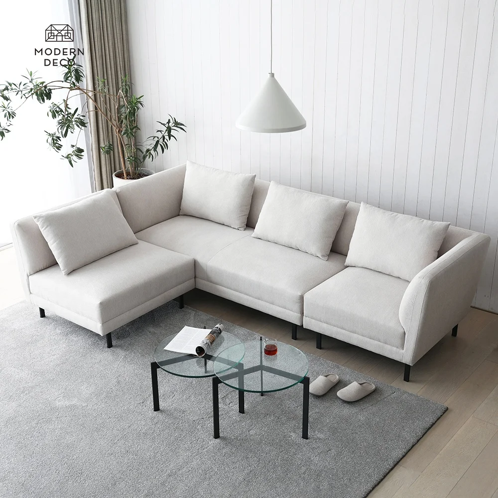 new long large L shape corner sofa sets modern living room furniture high quality convertible sectional couch beige cream sofa