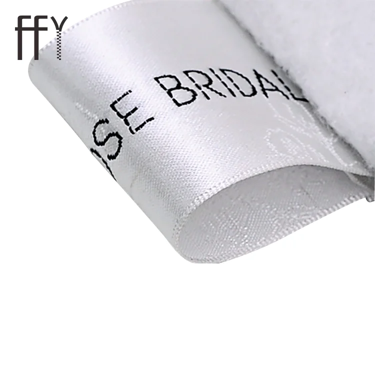 Popular Design Woven Wash Care Label Custom Damask White Woven Labels For Clothing