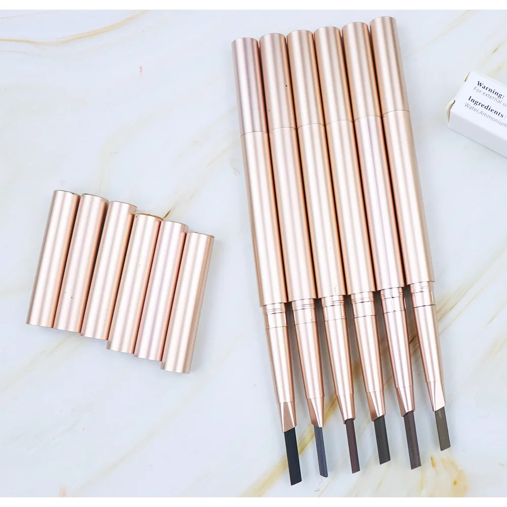 Hot Sale Product Gold Self-rotating Triangle Eyebrow Pencil Waterproof And Sweatproof