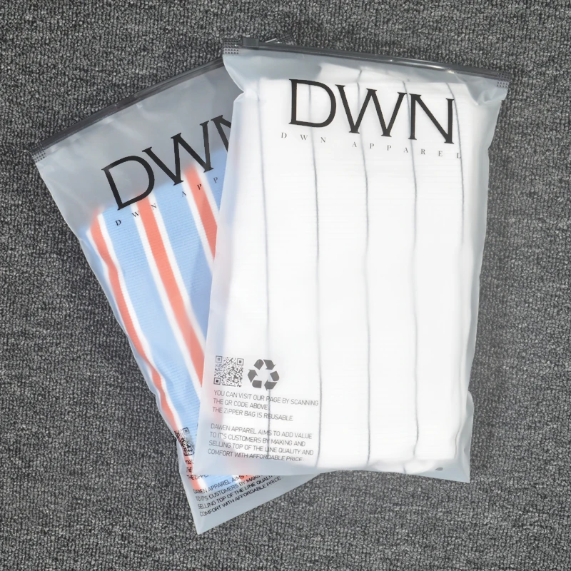 Eco Friendly Film Plastic Bikini Matte Poly Clothing Garment Frosted Slider Small Clothes Transparent Zipper Bag Packaging