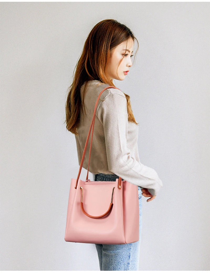 Custom Logo Luxury Designer Top Handle Shoulder Bags Work Bag  Fashional Big Volume Pu Handbag For Women