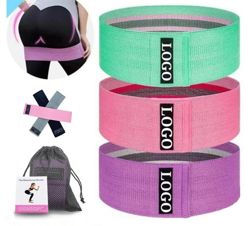 2022 Lofty New Arrival Custom logo Printed Gym Resistance Band Yoga Elastic Fitness Hip Resistance Bands set